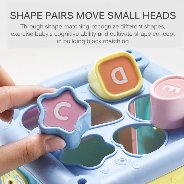 Baby Musical Box Toddler Funny Hand Drum Toy Baby Activity Cube Geometric Blocks Toys Infant Sorting Music Plaything Box Toy 5