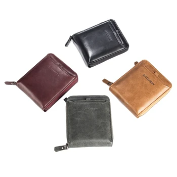 

Baellerry Men's Wallet Business Card Holder Wallet Men's Coin Purse Retro Leather Wallet Card Bag Small Wallet