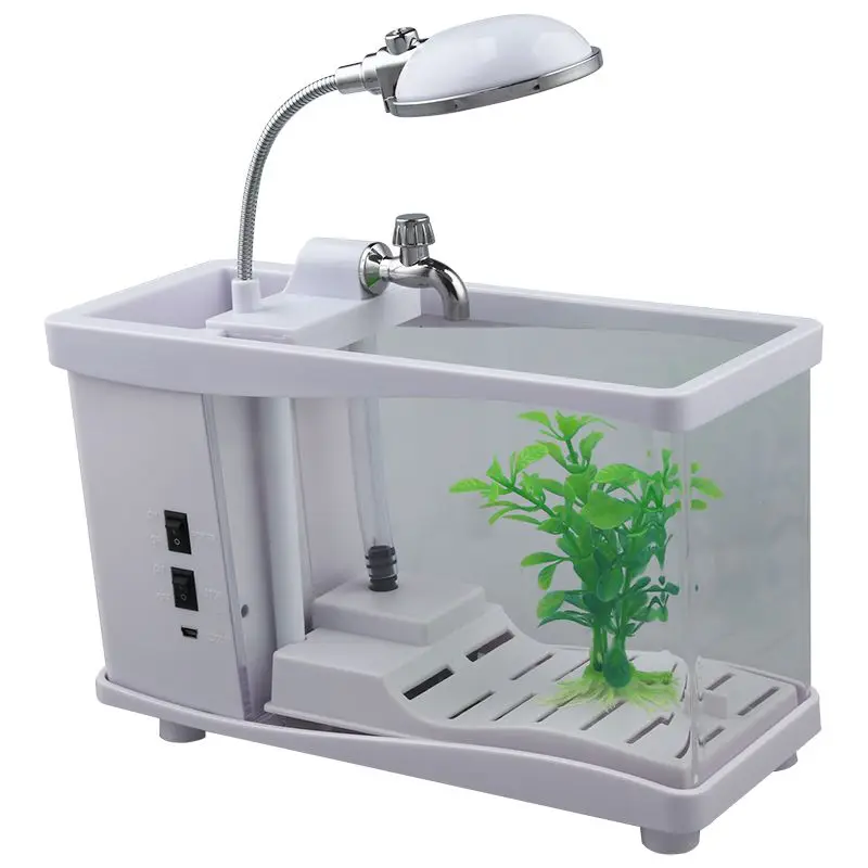 

Top-USB Mobile Mini Electronic Desktop Fish tank White