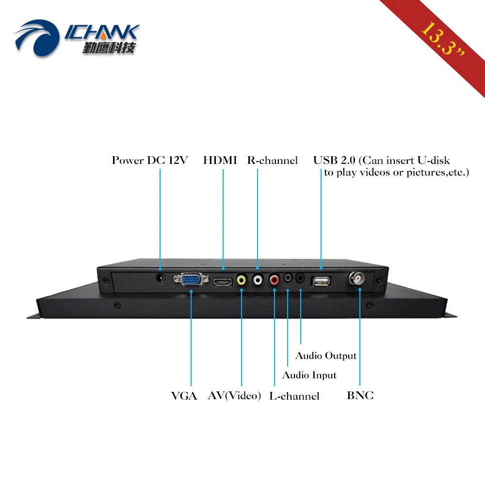 ZK133TN-56/13," дюймов 1920x1080p ips VGA HDMI USB Встроенный Открытый каркас встроенный динамик пульт дистанционного управления ПК монитор экран дисплея