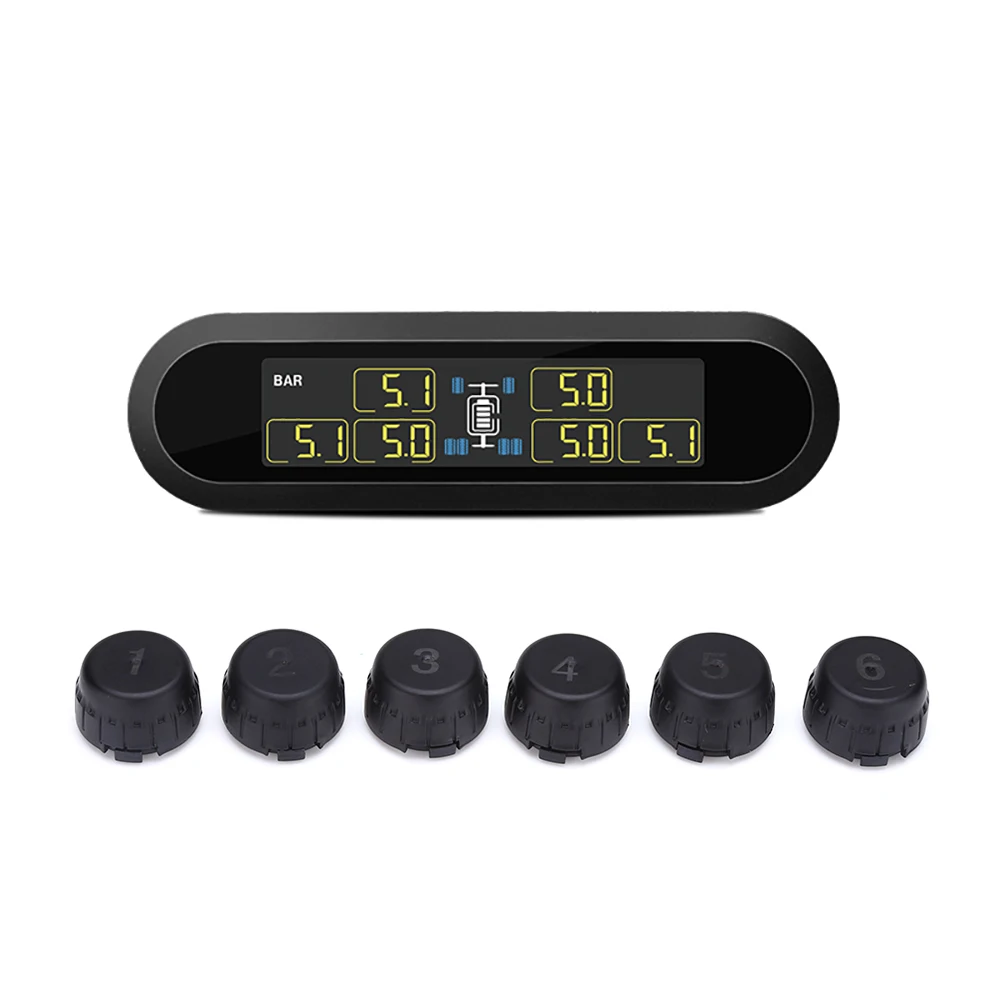 WONVON автомобиль TPMS солнечной энергии датчик давления в шинах ЖК-система контроля давления в шинах давление в шинах для прицепа/RV& van - Тип: Портативный