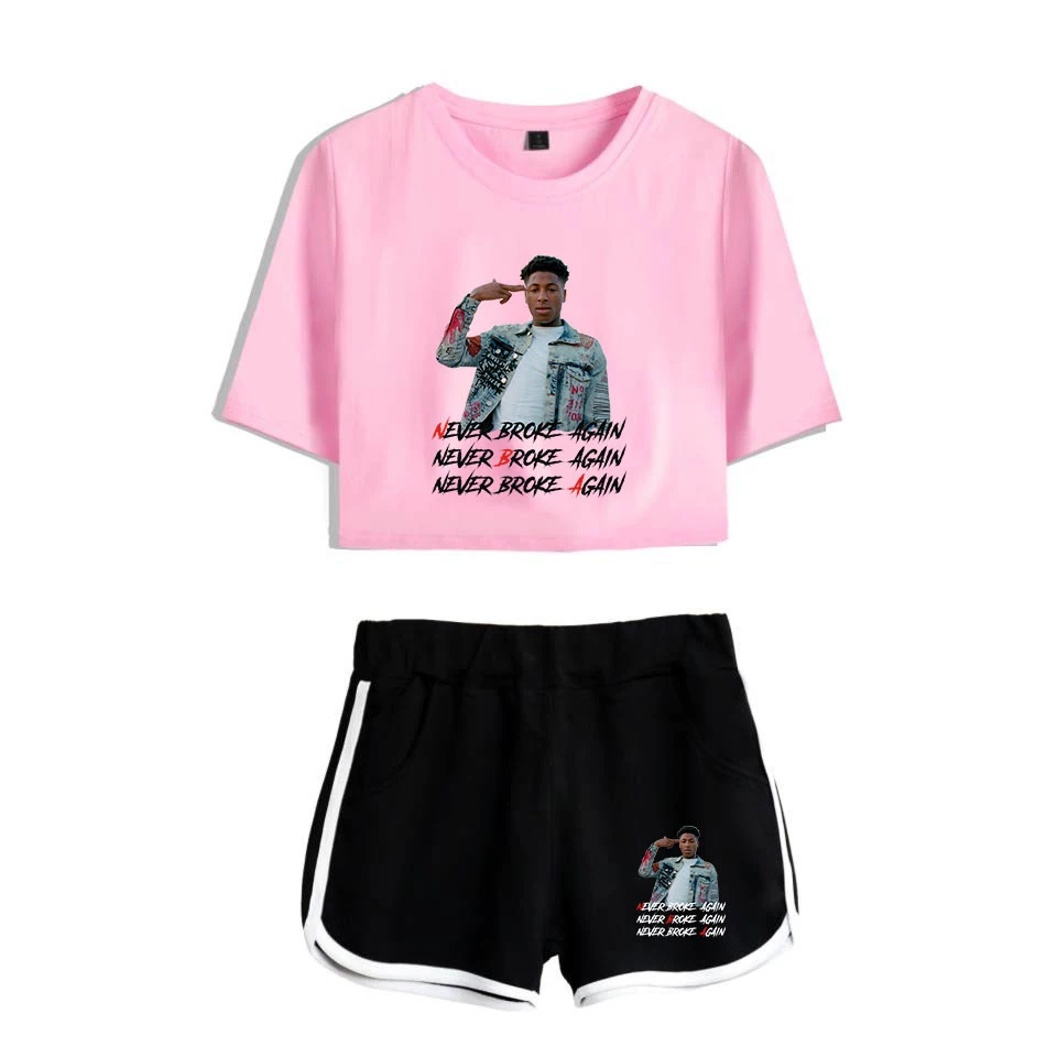 YoungBoy Never Broke/популярная одежда для певца Harajuku, модная футболка с короткими рукавами+ супер шорты, летние женские комплекты