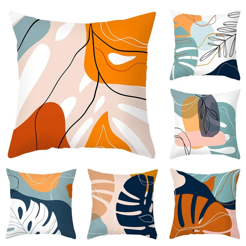 

Modern Style Throw Pillows Sofa Decorative Cushions Yellow Pillow Cover Green Pillowcase Polyester 45x45cm Pillows Decor Home