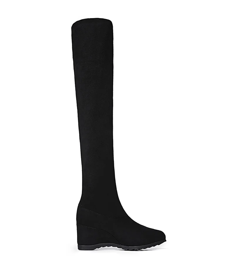 Scrub over-the-knee boots new winter plus velvet boots with wedge high boots women's boots
