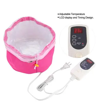 

Electric Hair Thermal Treatment Mask Baking Oil Cap Hair Dryer Steamer SPA Beauty Hair Care Hat Hair Styling Tools Rose Red 220V