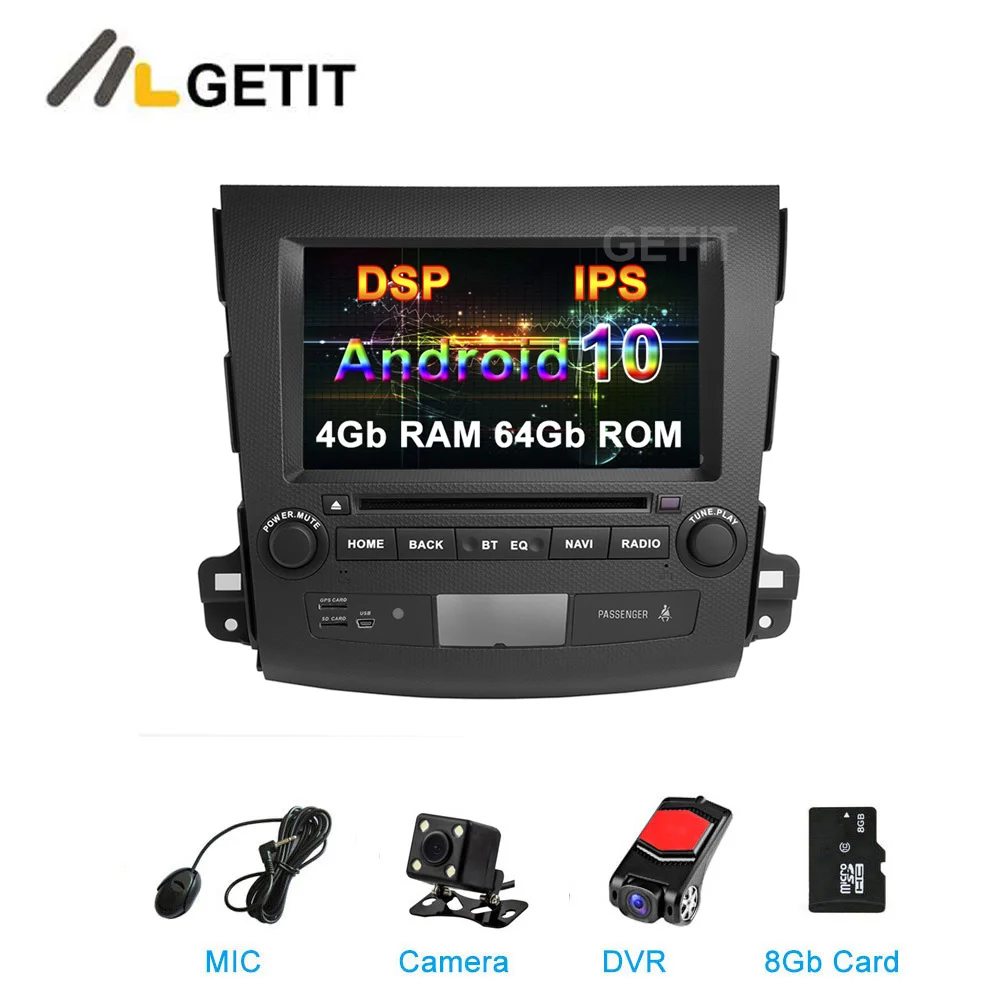 Android 10,0 автомобильный DVD стерео радио Multimedio gps для Mitsubishi Outlander 2007-2012 с wifi BT