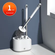 

Bathroom Double Toilet Brush Silicone Toilet Brush Hard Brush Creative Double Brush Head Toilet Brush Set