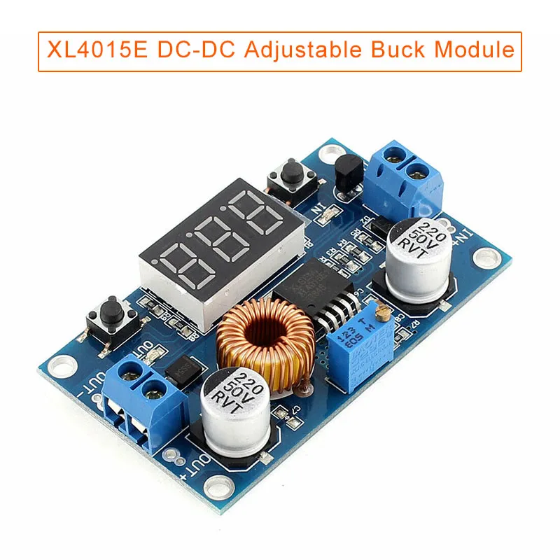 Adjustable Регулируемый понижающий модуль питания с индикатором напряжения 5A высокой мощности 75 Вт VH99