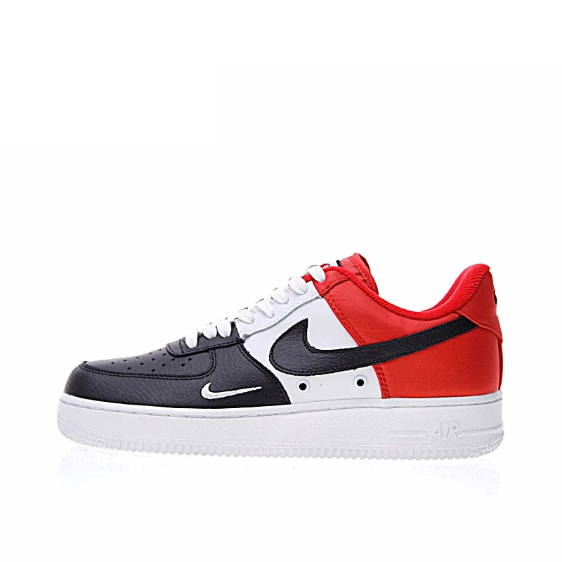Оригинальные подлинные мужские ботинки для скейтборда от Nike Air Force 1 Low Mini Swoosh, Классическая модная спортивная обувь для улицы, новинка 823511-404