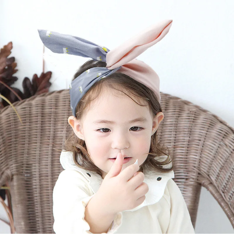 Stitch Mix Color Baby Headband Adjustable Face Washing Rabbit Ear