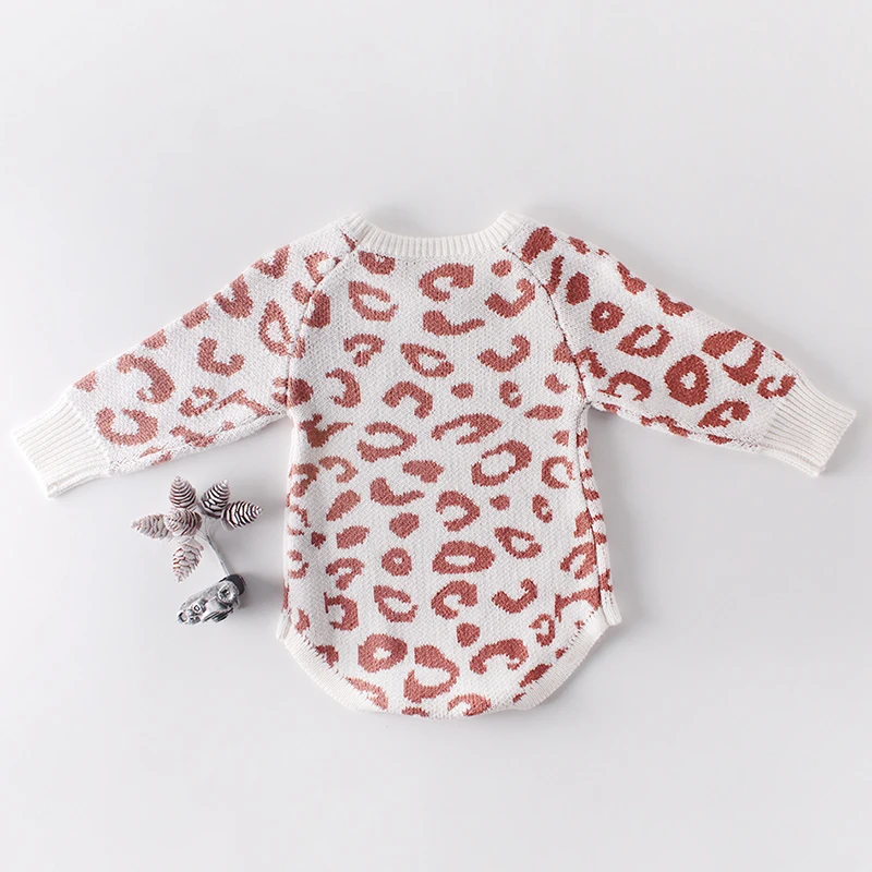 New Leopard Baby Girl Romper Cotton Knit Infant Onesie Baby Romper for Girls Jumpsuit Toddler Costume New Born Baby Girl Clothes