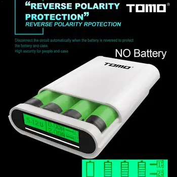 

TOMO S4 4x18650 Battery Charger Box DIY Intelligent Dual Case Display Shell Power Digital LCD USB Organize Bank Holder Batt I7E7