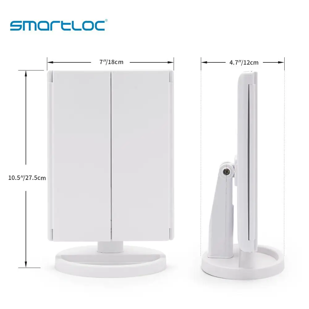 Зеркало для макияжа smartloc с 2 увеличсветодиодный лампами и сенсорным