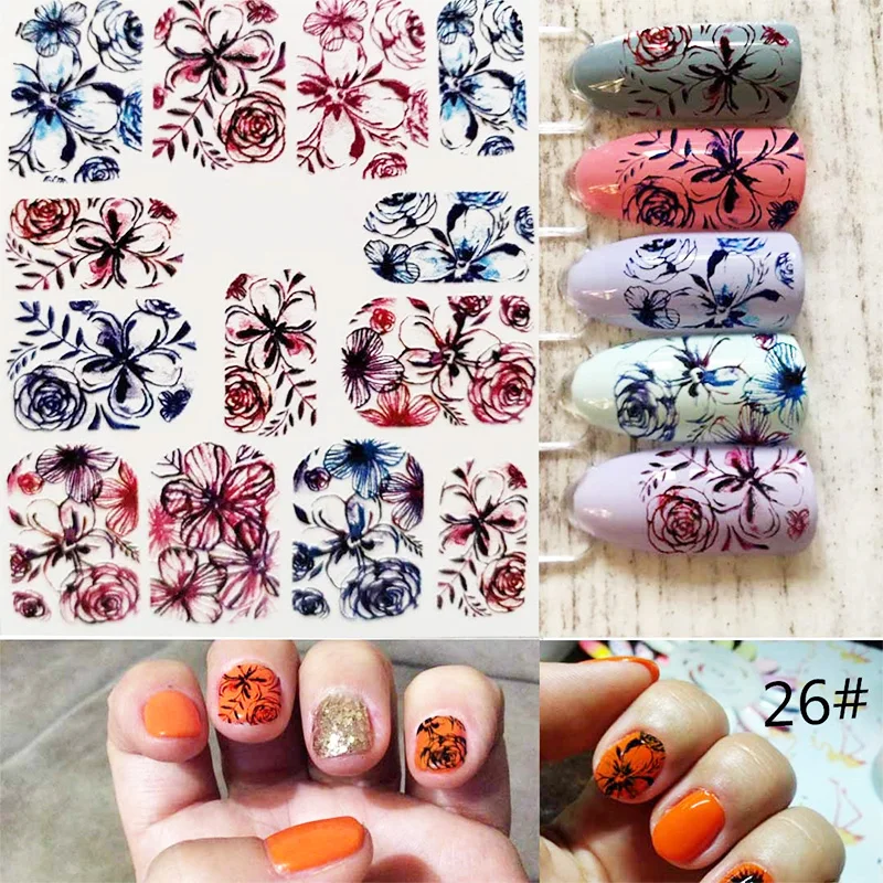 Hot Nail Art Color 6D Manicure Decor DIY Stickers Glitter Sticker Supplies Women Girl t6 | Красота и здоровье