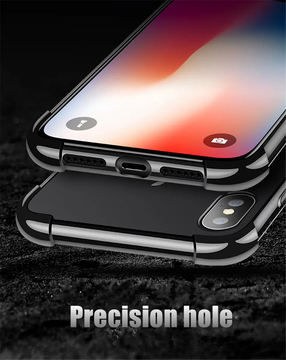 USLION противоударный армированный Прозрачный чехол для iPhone 11 Pro Max XS Max XR X 8 7 6 6s Plus 5 5S SE прозрачные телефонные чехлы крышка подушки безопасности