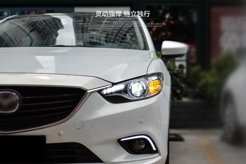 Автомобильный Стайлинг для Mazda 6 фары Новинка мазда6 Atenza светодиодный фары оригинальные DRL Биксеноновые линзы Высокий Низкий Луч парковки
