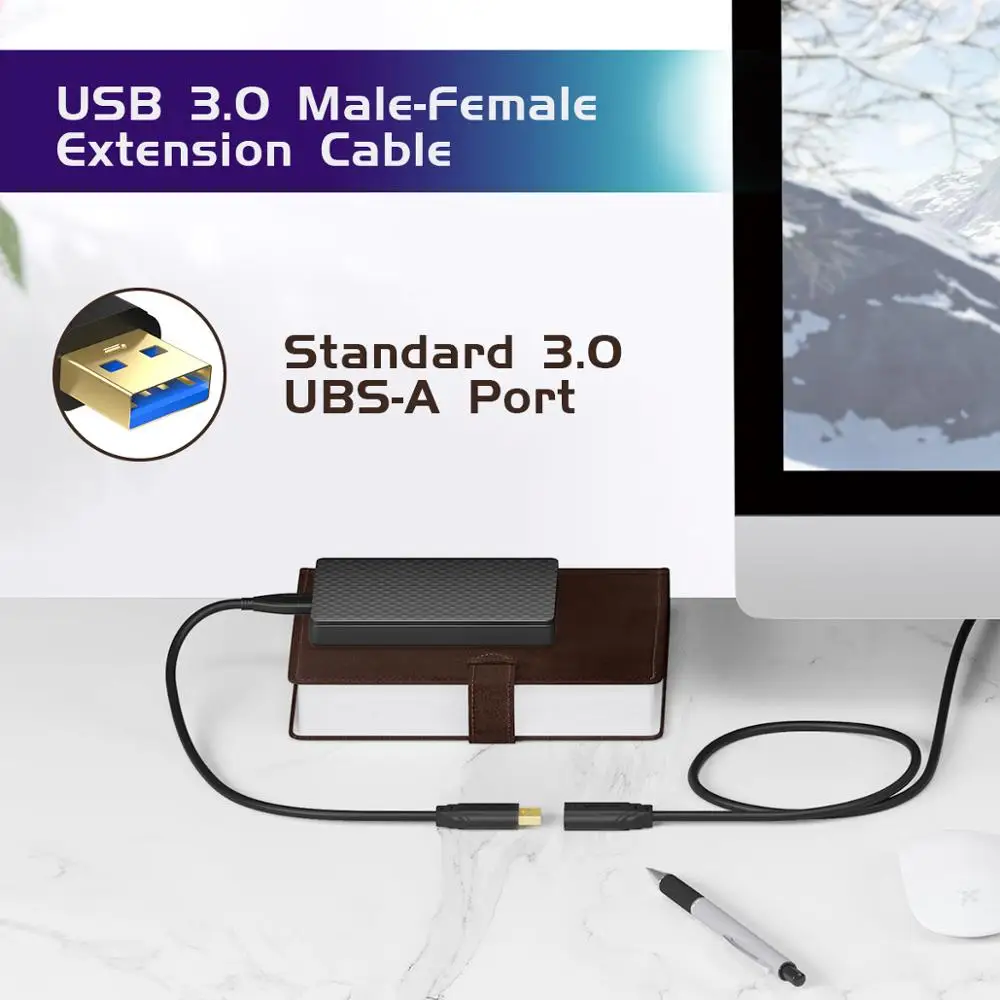 AMPCOM USB кабель-удлинитель USB 3,0 кабель usb удлинитель для USB клавиатуры, мыши, кабель-переходник A-Male к A-Female AMPCOM USB кабель-удлинитель USB 3,0 кабель usb удлинитель для USB клавиатуры, мыши, кабель-переходник A-Male к A-Female