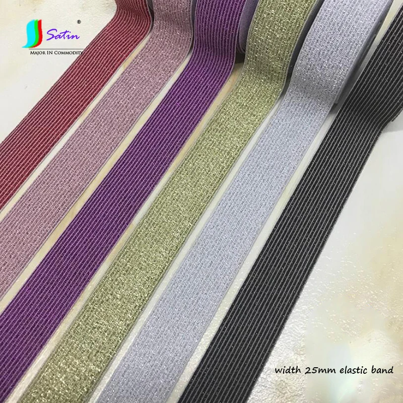 

Width 25mm Narrow Purl Flat Elastic Band,Children Pants Edge Waist Decorate Material Dark Color Elastic Belt 10 Meters A0163L
