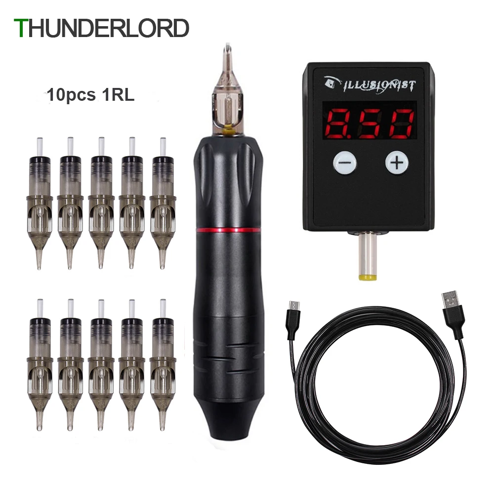 

Wireless Power Tattoo Machine kit Strong Motor Rotary Pen Permanent Makeup Machine Set Wireless Tattoo Power Supply RL Needles