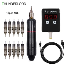 Wireless Power Tattoo Machine kit Strong Motor Rotary Pen Permanent Makeup Machine Set Wireless Tattoo Power Supply RL Needles