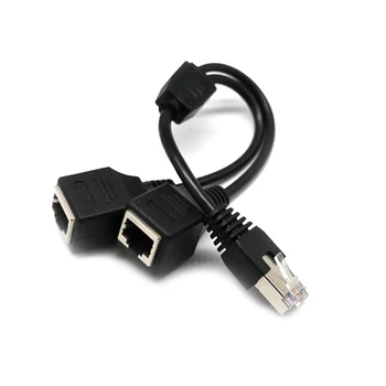 

RJ45 LAN Ethernet Connect Cable Y Adapter Cat5 Network Splitter Portable 1 Male To 2 Female Stable Transmission