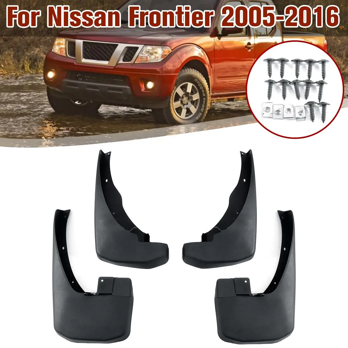 

4Pcs/Set Car Mud Flaps Front Rear Mudguard Splash Guards Fender Mudflaps Splash Guards For Nissan Frontier 2005-2016