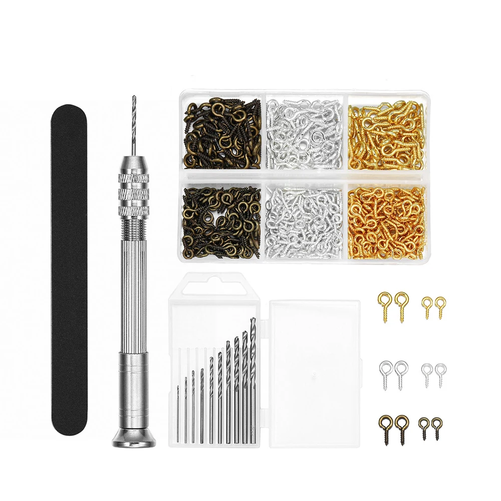 1SetHighQualityHandDrillKitWithEyepinsHooksUVPolisherTool