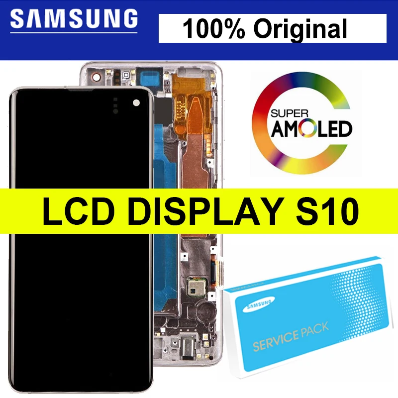

6.1'' Original Super AMOLED LCD For SAMSUNG Galaxy S10 G973F/DS G973U G973 SM-G973 Display Touch Screen Digitizer Repair Parts