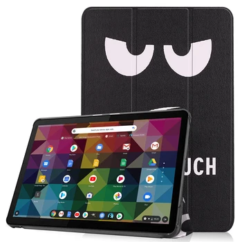 

For Lenovo Chromebook Duet 10.1inch Auto-Wake up / Sleep Protective Shell PC+PU Leather Flip Case Stand Shockproof Print Cover
