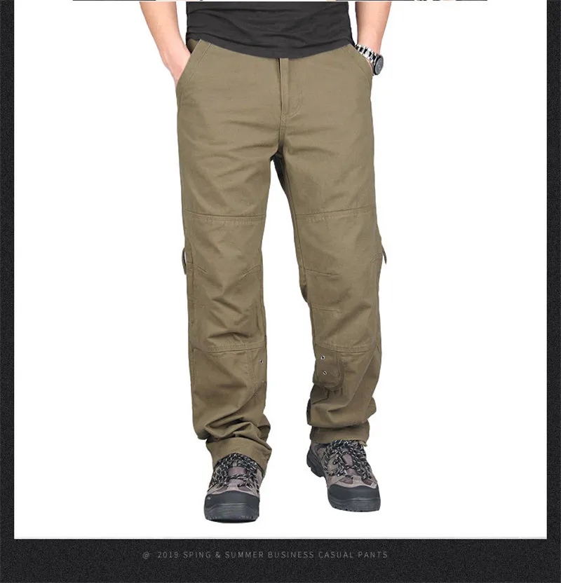 Модные тактические брюки карго мужские Свободные мешковатые военные брюки уличные повседневные хлопковые брюки карго мужские Мульти комбинезон с карманами