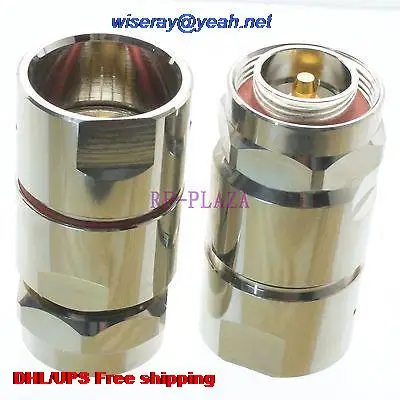 

DHL/EMS 50pcs Connector DIN 7/16 male plug clamp 7/8" cable Silver Straight -A3