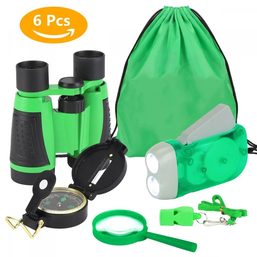 6pcs Binoculars Toy Set Funny Kids Adventure Kit Outdoor Exploration Toys Parent-child Interactive for Children Gift | Игрушки и хобби