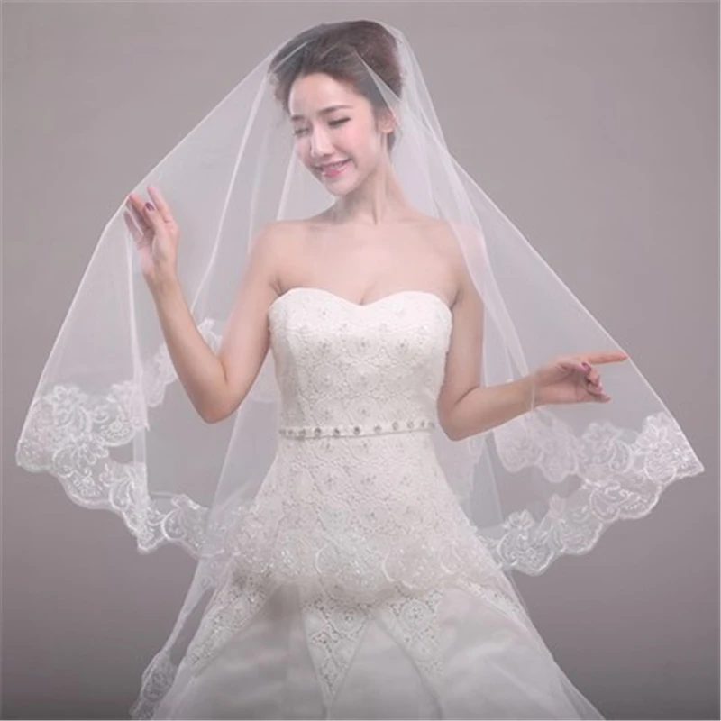 Long Bridal Veil Sequine One-Layer Cathedral Blusher Face-covered Velos de Noiva Wedding White Ivory 1.5X1.8Meters | Свадьбы и
