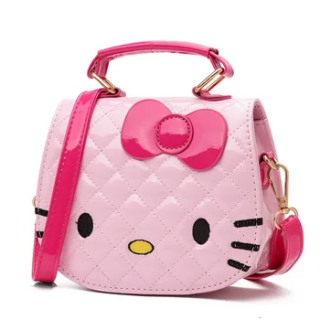 

Factory Wholesale Girls Bag Kitty Korean-style Children's Shoulder Bag KT Cat Head Type Fashion Princess Handbag