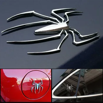 Adesivo 3d em metal para carro, adesivo universal em forma de aranha, emblema cromado 3d para carro, caminhão.