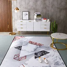 Скандинавский креативный геометрический Стильный коврик для спальни гостиной диван Противоскользящий коврик