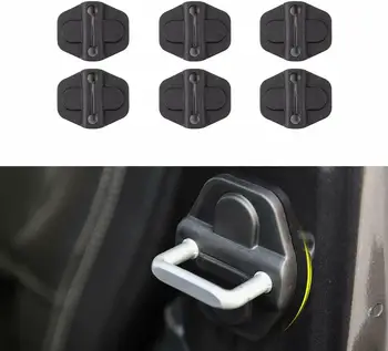 

6pcs Car Door Lock Cover For Jeep For Wrangler JL JLU&Gladiator JT 2018 2019 2020 Black Auto Door Lock Cover Latch Decor