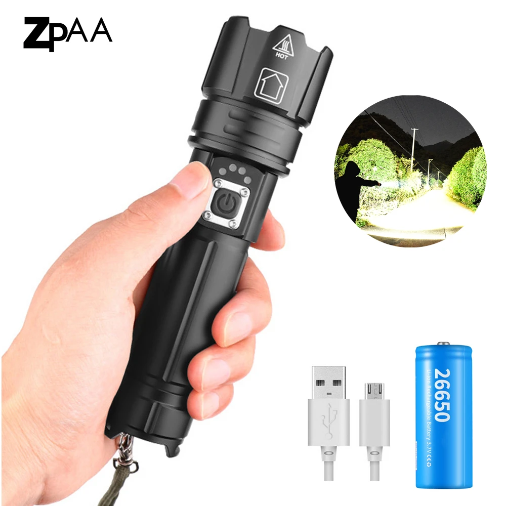 Xlamp XHP70.2 XHP50 светодиодный фонарик супер мощный фонарь USB зум тактический 18650 26650