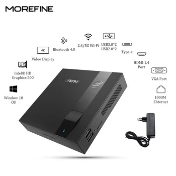 

MOREFINE M5 Mini PC Windows 10 Intel Celeron J3455 HD Graphics 500 Quad-Core 4K Display 1000Mbps 2.4G 5G WiFi HDMI BT4.0 Mini PC