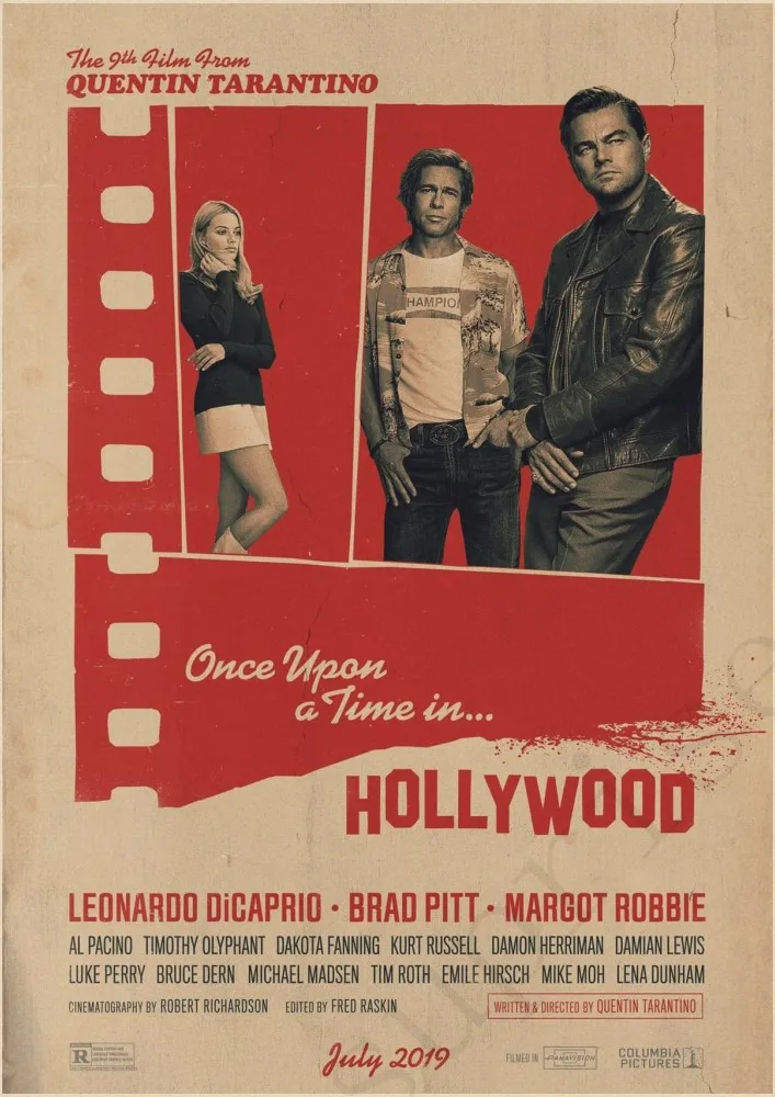 Крафт-плакат из фильма один раз в пору в Голливуде художественные принты винтажные декоративные картины на стену Квентин Тарантино плакат - Цвет: 1