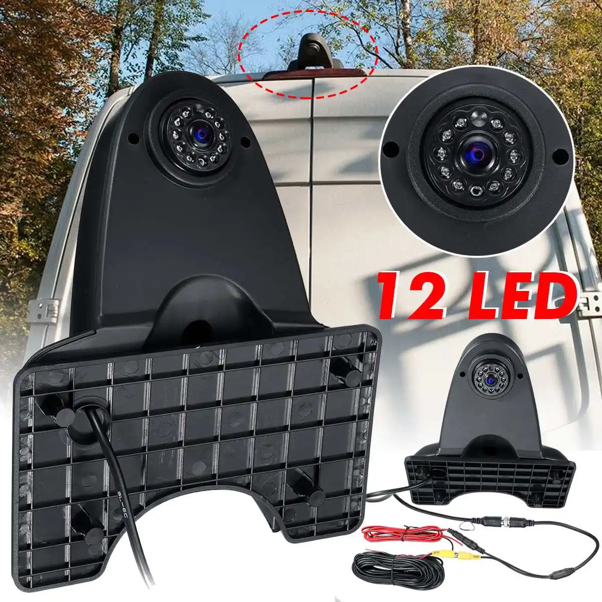 

12LED Car Backup Rearview Camera Housing Replacement for Mercedes-Benz for Sprinter for VW HD Night Vision Reverse Camera
