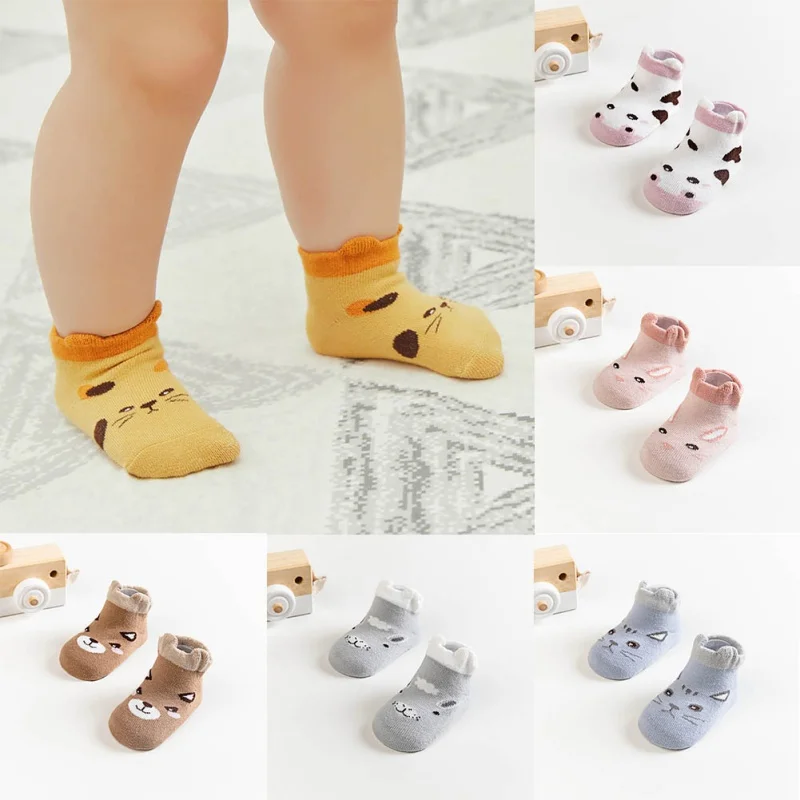 

Newborn Baby Boys Girls Boys Socks Infant Cotton Cartoon Pattern Autumn Winter Warm Anti Slip Floor Socks Leg Warmer for Kids z