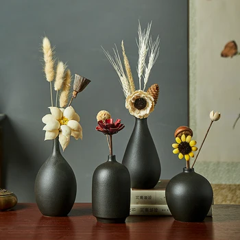 Florero Moderno minimalista para arte Hecho A Mano, jarrón de cerámica, adornos para sala de estar, decoración del hogar, diseño Moderno
