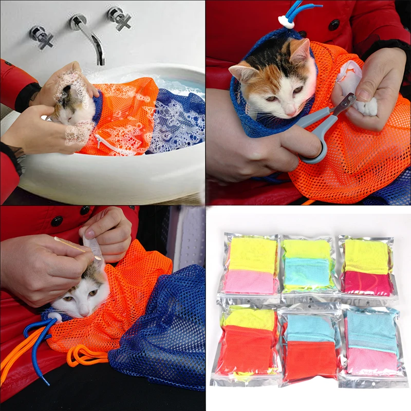 Mesh Pet Cat Grooming Bath Bag Cat Supplies Washing Bags For Pet Cat Bathing Nail Trimming 1 Mesh Pet Cat Grooming Bath Bag Cat Supplies Washing Bags For Pet Cat Bathing Nail Trimming 4