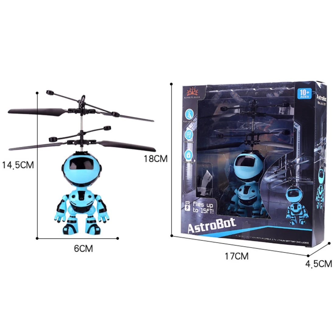 Flashing Induction Suspension Aircraft Flying Toy Hand Flying Mini Robot With LED Colourful Light For Kid - Robot
