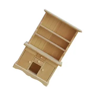 

1Pc Beautiful Mini Adorable Lightweight Decorative Bookshelf Desktop Ornament Wooden Furniture for Room Doll House