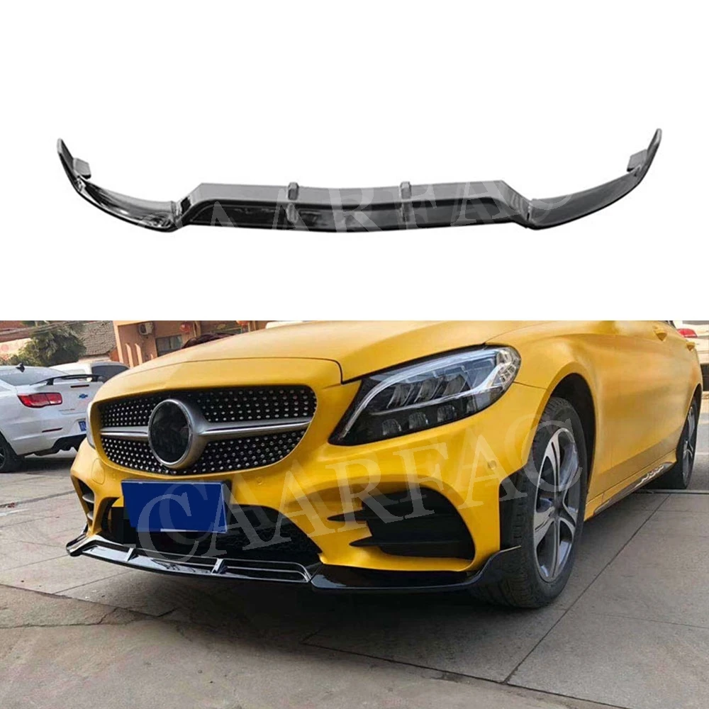 Углеродное волокно ABS передний бампер спойлер для Mercedes Benz W205 C43 AMG C200 C300 только спортивный Бампер- не для C63 3 шт - Название цвета: 2019 year