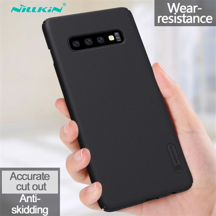 Чехол Nillkin для samsung Galaxy S10 S10e S10 Plus, суперматовый защитный жесткий чехол из поликарбоната для samsung S10 Plus, Подарочный держатель для телефона - Цвет: Black