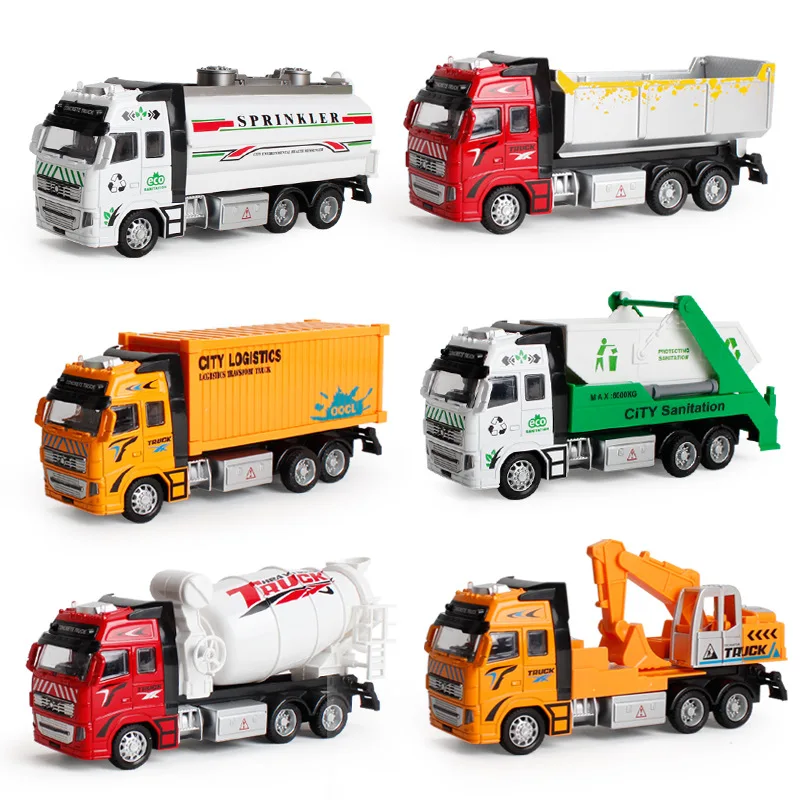 

Children's Toy Car Fire Truck 1:38 Return Force Alloy Car Model Toy Engineering Car