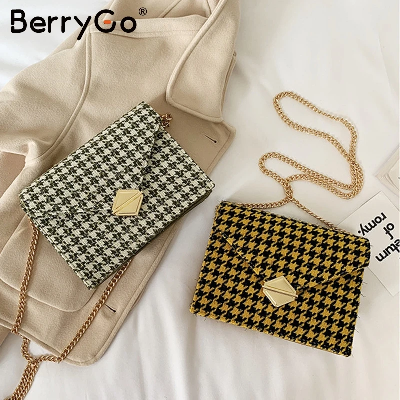BerryGo, элегантная клетчатая кожаная сумка на плечо, Женская Роскошная офисная сумка с карманами, модная Осенняя зимняя дорожная сумка через плечо, ручная сумка